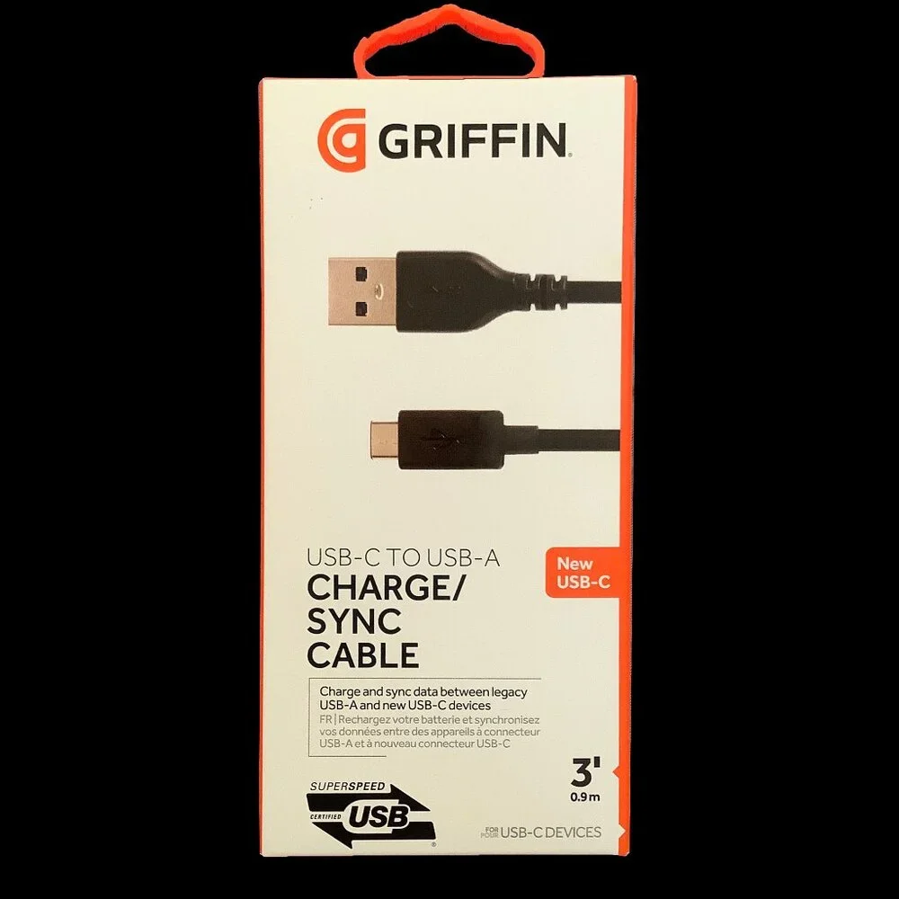 EUC Griffin Superspeed 3' USB-C to USB-A Charge & Sync Cable - GC41637